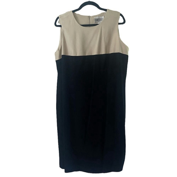 Sl FASHIONS | Vintage Women's Blue & Beige Rayon Top & Dress 2 Piece Set 16WP - Picture 2 of 16